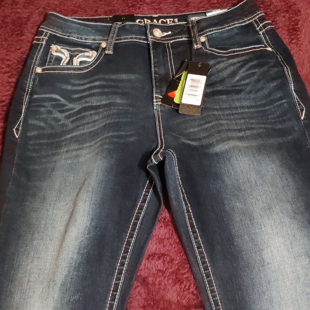 Grace Dark Indigo High Waist Jeans